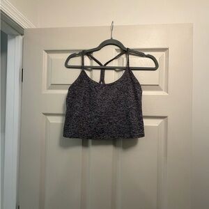 Beyond Yoga Heathered Charcoal Strappy Cropped Camisole